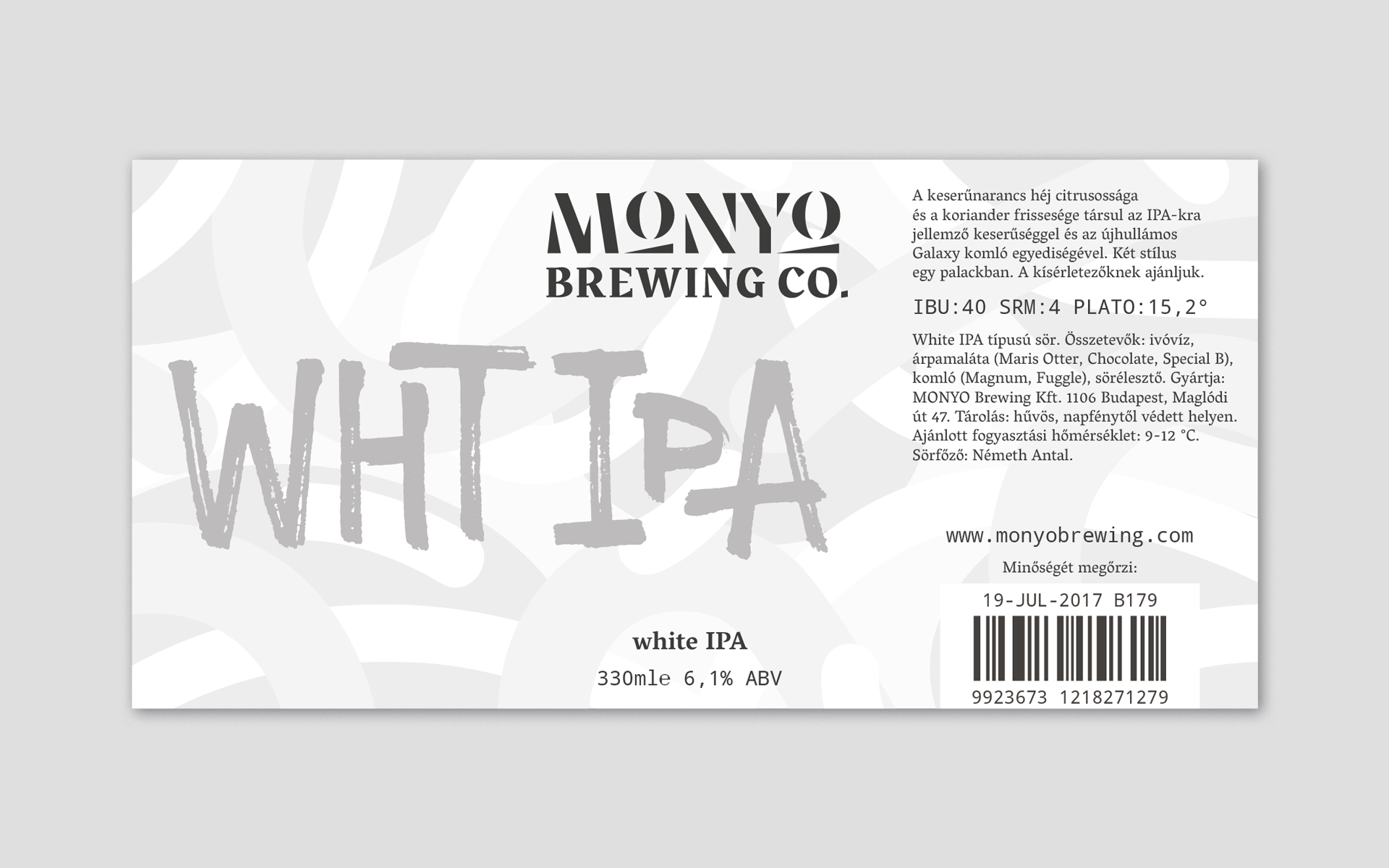 MONYO craft beer packaging \ White IPA label design