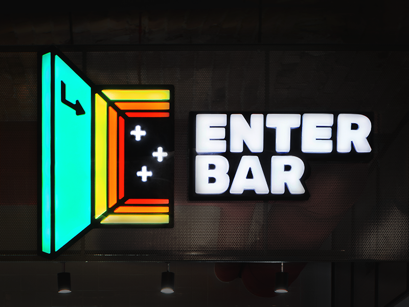 enter bar neon logo